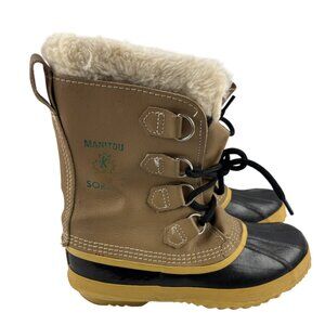 VTG Sorel Manitou Men's 10 Tan Insulated Leather Waterproof Winter Snow Boots